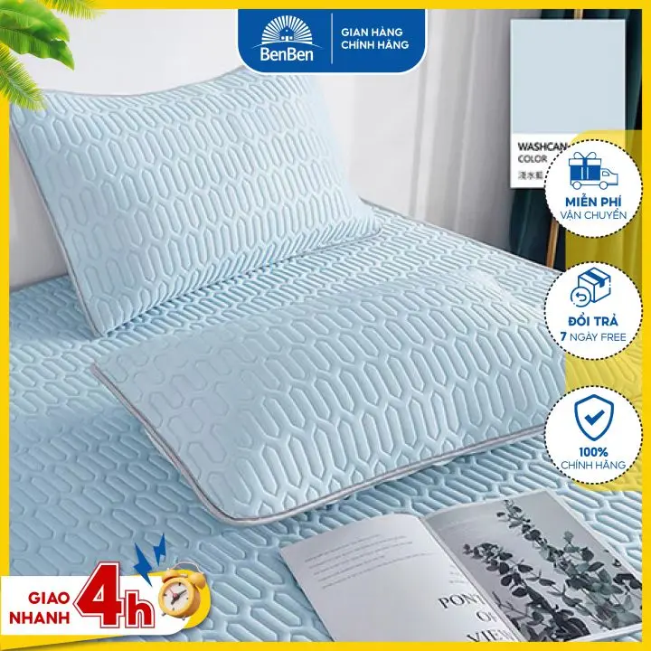 Vỏ gối điều hòa cao su non tencel size 50x70cm, chất liệu mịn mát, giúp bạn có giấc ngủ ngon, áo gối cao su benben 3