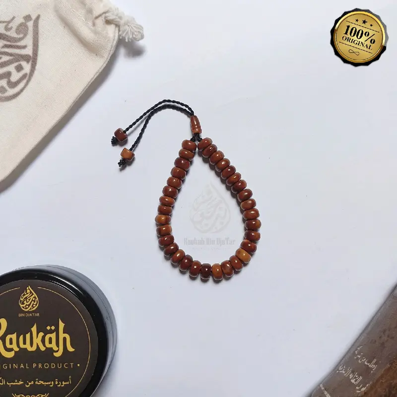 BinDja'far - Gelang Tasbih 33 Estetik Kaukah Asli Premium Quality Pria Wanita Dewasa - Gelang Tali Serut Kokka Bracelet Uniseks Coklat Aksesoris Couple Laki-laki Perempuan 2
