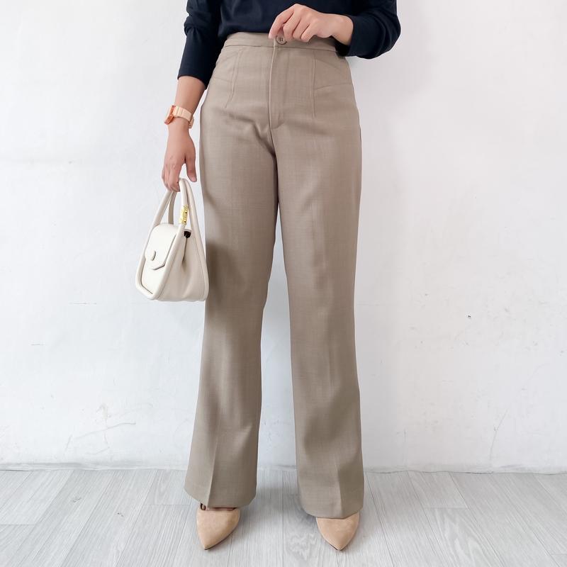 CUTBRAY PANTS | CELANA PANJANG WANITA HIGHWAISTED POLOS SIZE M L XL High Kancing 4