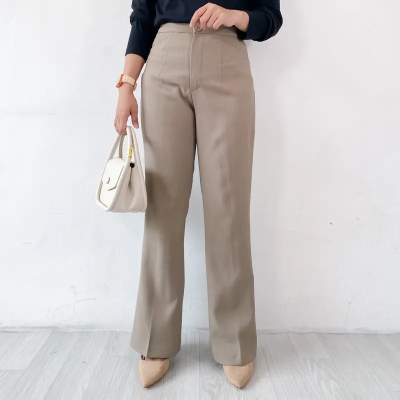 CUTBRAY PANTS | CELANA PANJANG WANITA HIGHWAISTED POLOS SIZE M L XL High Kancing 4