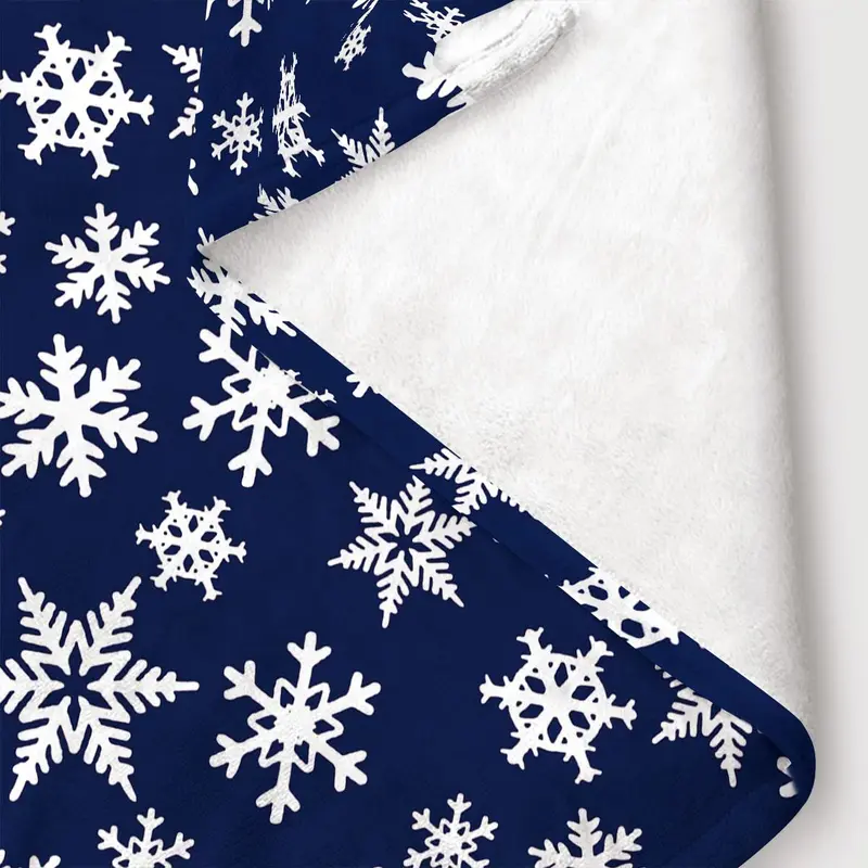 Snowflake Pattern Blanket,  1 Count Soft and Comfortable Air-conditioned Room Throw, Warm Nap Blanket for Home, Office & Valentine's Day Gift 4