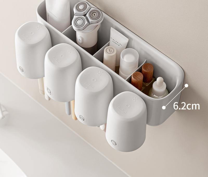 Product Introduction of Lanjiaoluo Cup Toothbrush Rack Wall-Mounted Punch-Free Bathroom Toilet Cup Electric Toothbrush Holder Bottles toilet brush  electric 11