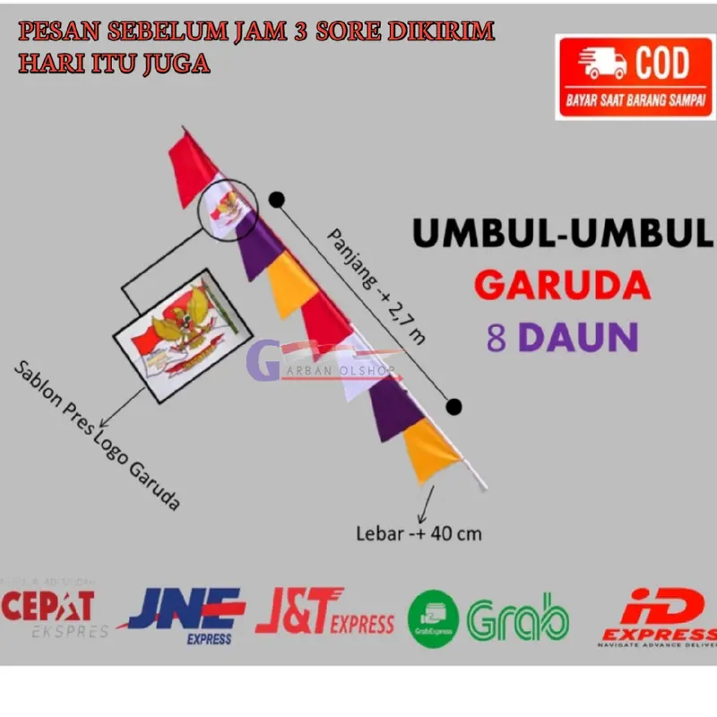 bendera umbul umbul warna isi 20pcs 4