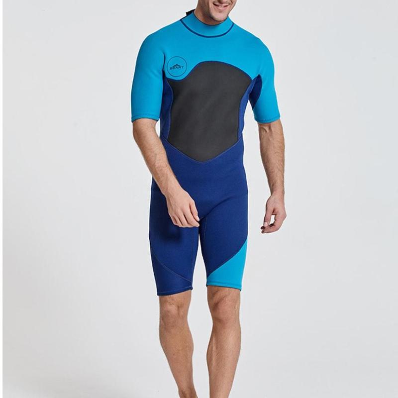 Product Introduction of Mens 2mm Shorty Wetsuit Full Body Short Sleeve Diving Suit Back Zip Wetsuit for Diving Snorkeling Surfing Swimming Water Sports 0