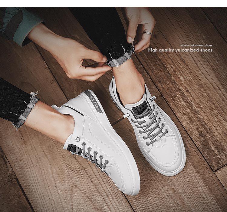 Product Introduction of 2025 Men's Shoes Spring and Autumn 2025 New Casual Leather Shoes Men's Small White Flat Shoes Teenagers Versatile Summer Sports White Shoes 3