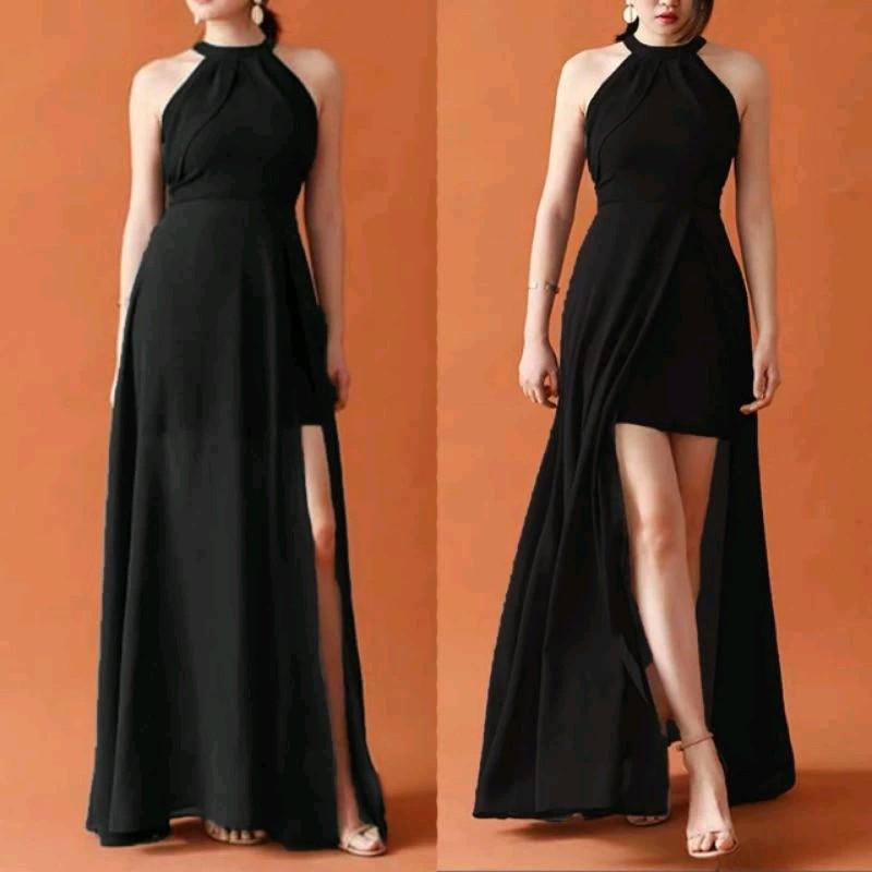 Dress pesta 106095 / LONGDRES HEAVENY ANASTASIA HELTER NECK EKOR PANJANG formal 4