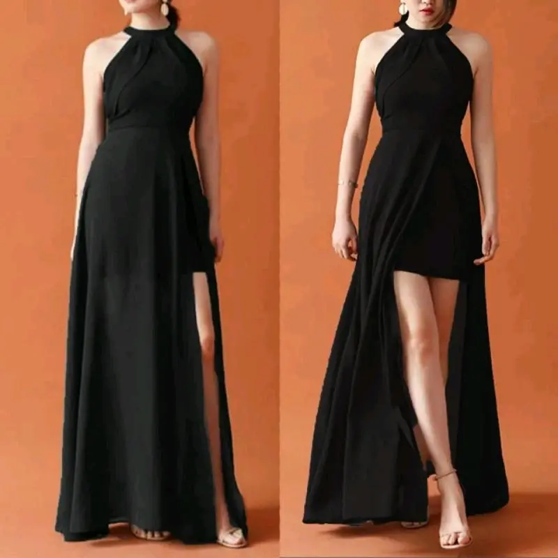 Dress pesta 106095 / LONGDRES HEAVENY ANASTASIA HELTER NECK EKOR PANJANG formal 3