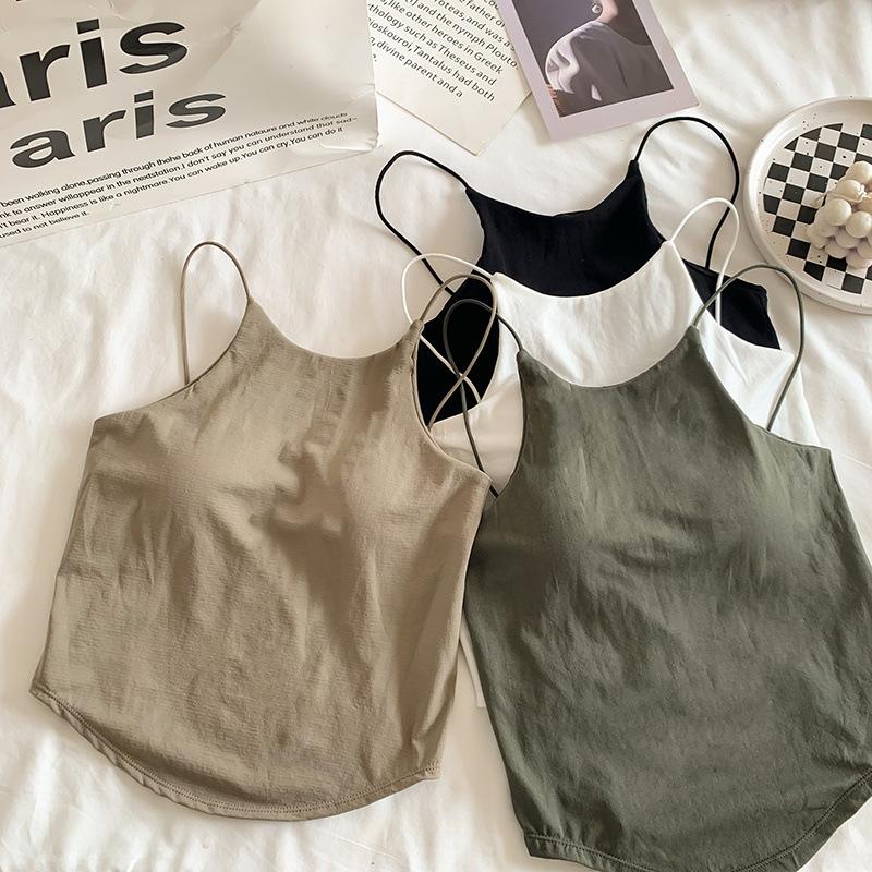 Product Introduction of Áo Vest Không Dây Hở Lưng, Màu Trơn Có Đệm Ngực, Áo Ống Ôm Sát Áo Sơ Mi Cơ Sở Ngắn, Cô Gái Nóng Bỏng Dễ Thương Và Gợi Cảm 21