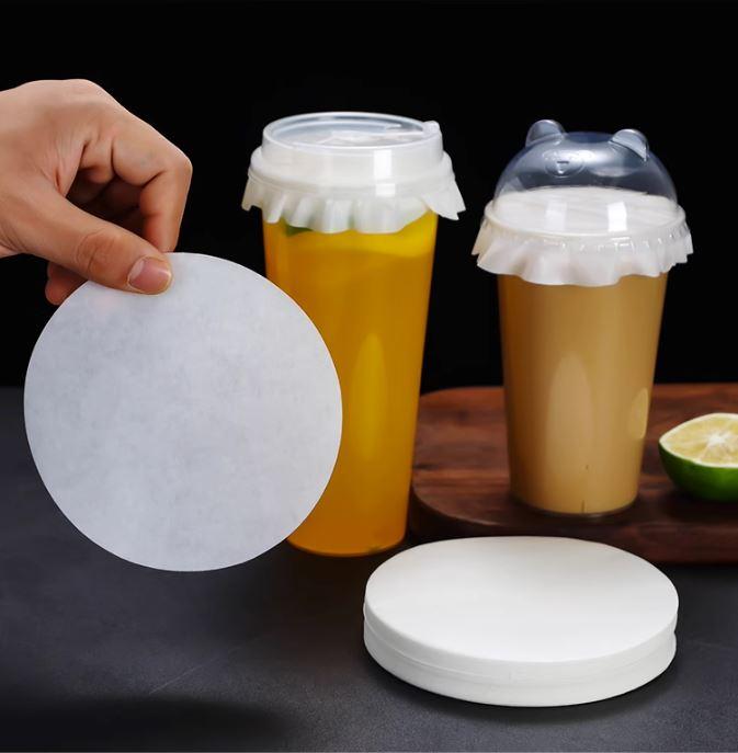 Set 500 Tờ Giấy Chống Tràn Trà Sữa, Giấy Lót Chống Tràn Ly Đồ Uống Mang Đi Chống Rò Rỉ Cho Cốc Ly Giấy, Nhựa PP, Nhựa PE 8