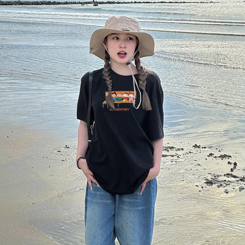 Áo Thun Nam Nữ Form Rộng Cotton Tay Lỡ Áo Phông Cổ Tròn Basic Tee Oversize Trend Hè - Shin & Friends