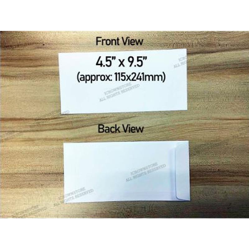 9.5" x 4.5" Envelope Envelopes Peal Seal Adhesive 100gsm White 0