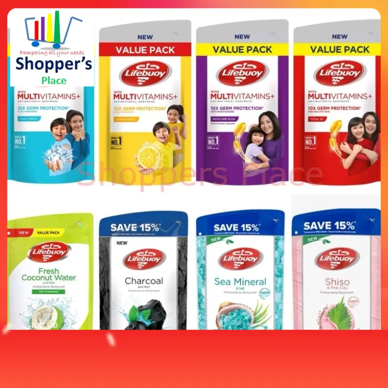 Bundle Deals -2/3/4/5!!!-Lifebuoy Bodywash Refill Pack 800ml- Total 10/Cool Fresh/Moisture Plus/Mild Care/Lemon