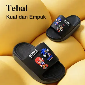 INKAYNI Sonic Sandal Anak Laki-laki/Remaja,Motif Kartun Sonic the Hedgehog-Shadow the Hedgehog yang Stylish dan Lucu,Ukuran 24-35 sandal slip-on simply sandal Nyaman Dipakai Sol EVA Karet Anti-Selip Cocok untuk dipakai sehari-hari sandal anak laki laki
