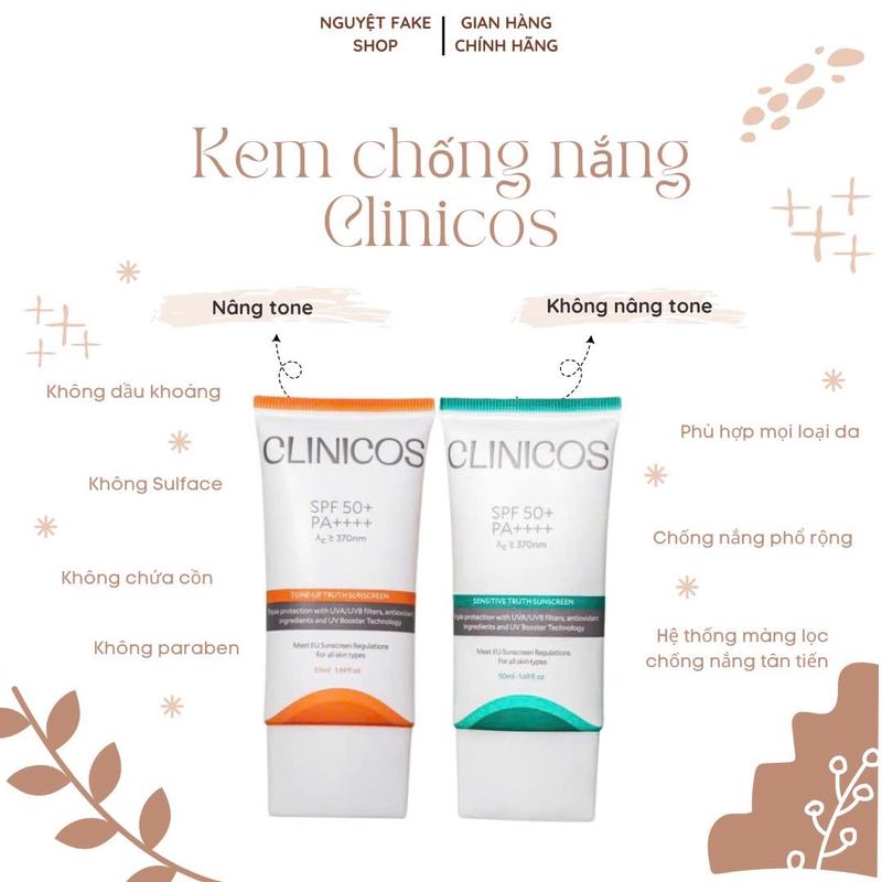 KEM CHỐNG NẮNG PHỔ RỘNG CLINICOS 5 MÀNG LỌC CHỐNG NẮNG - SPF 50++ (50ml)