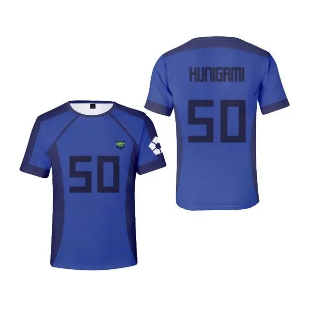 Áo phông anime có khóa Xanh Biển , áo sơ mi cosplay ngắn tay unisex, áo sơ mi giản dị, áo thun rộng rãi, áo sơ mi Yoichi plus size 7
