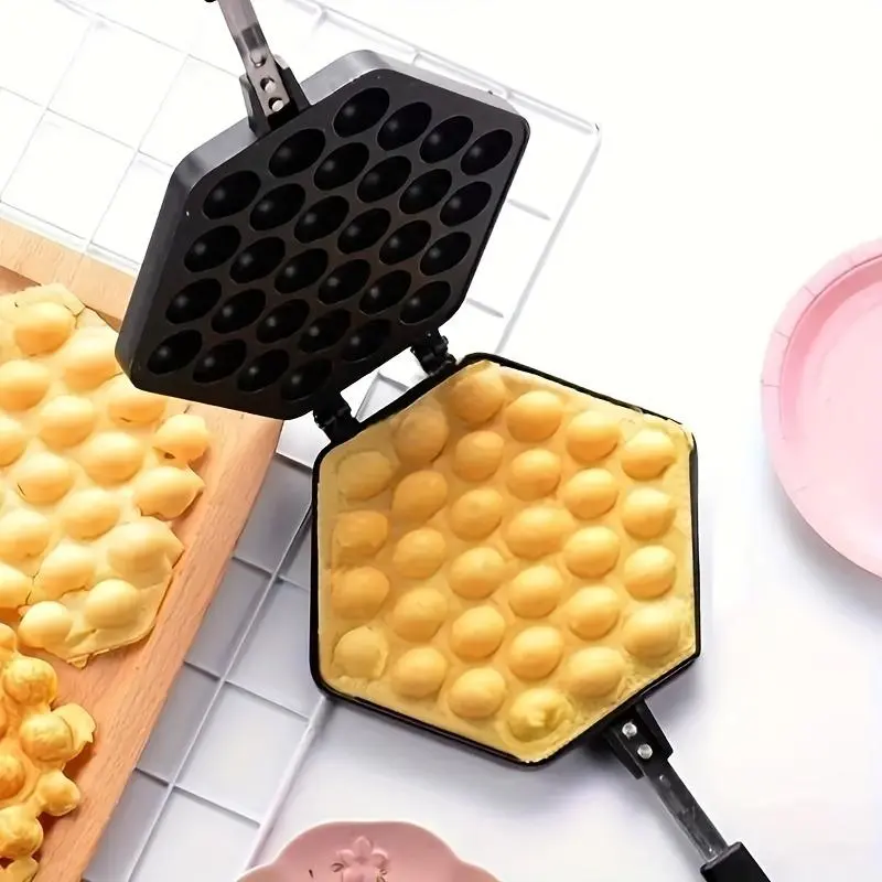 Egg Waffle Maker, 1 Count Double Headed Electric Waffle Bakeware, Kitchen Accessories, Egg Waffle Machine, Household Kitchen Gadgets 0