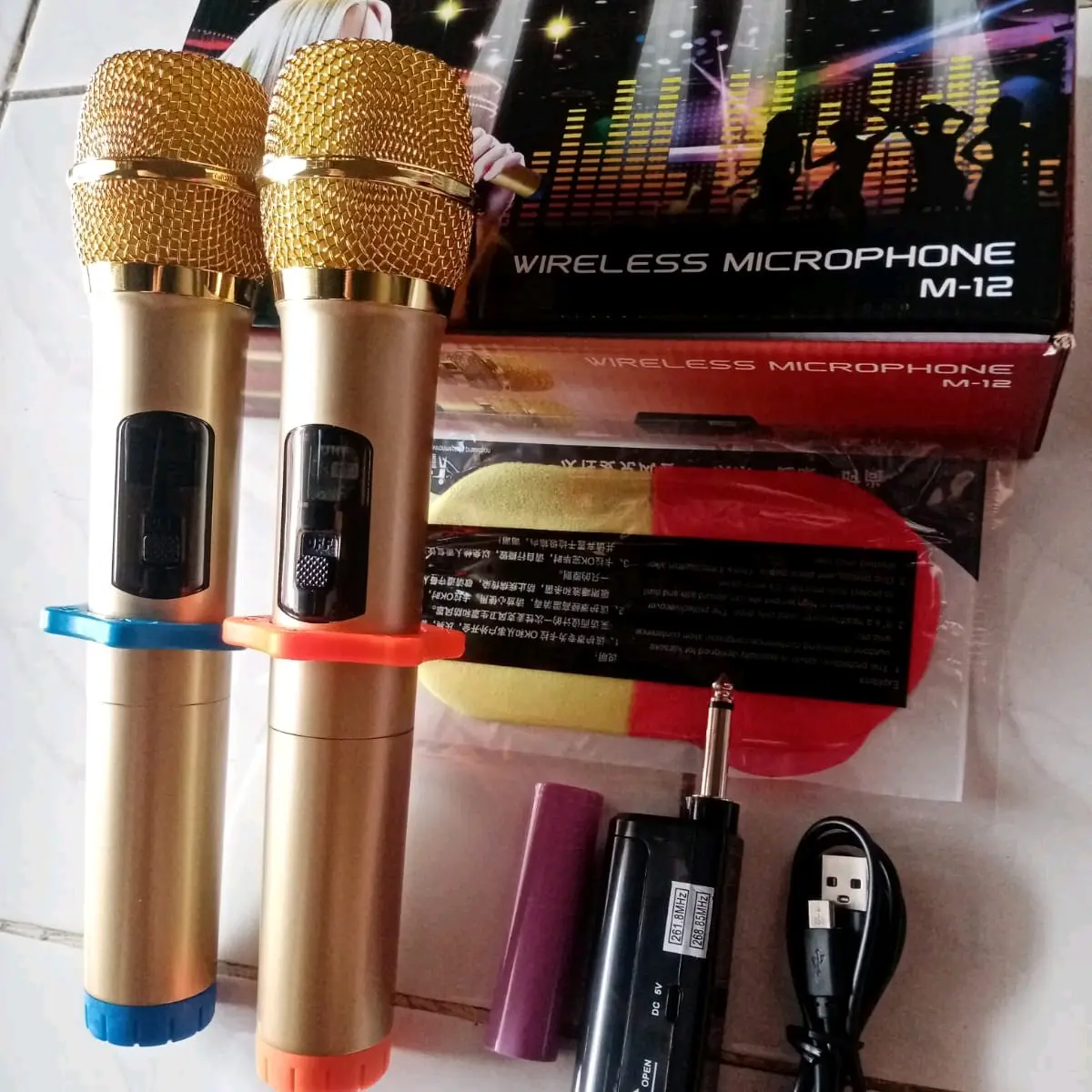 COD Microphone Wireless Fleco M12/M13 Double Isi 2 Mic Karaoke Wireless ...