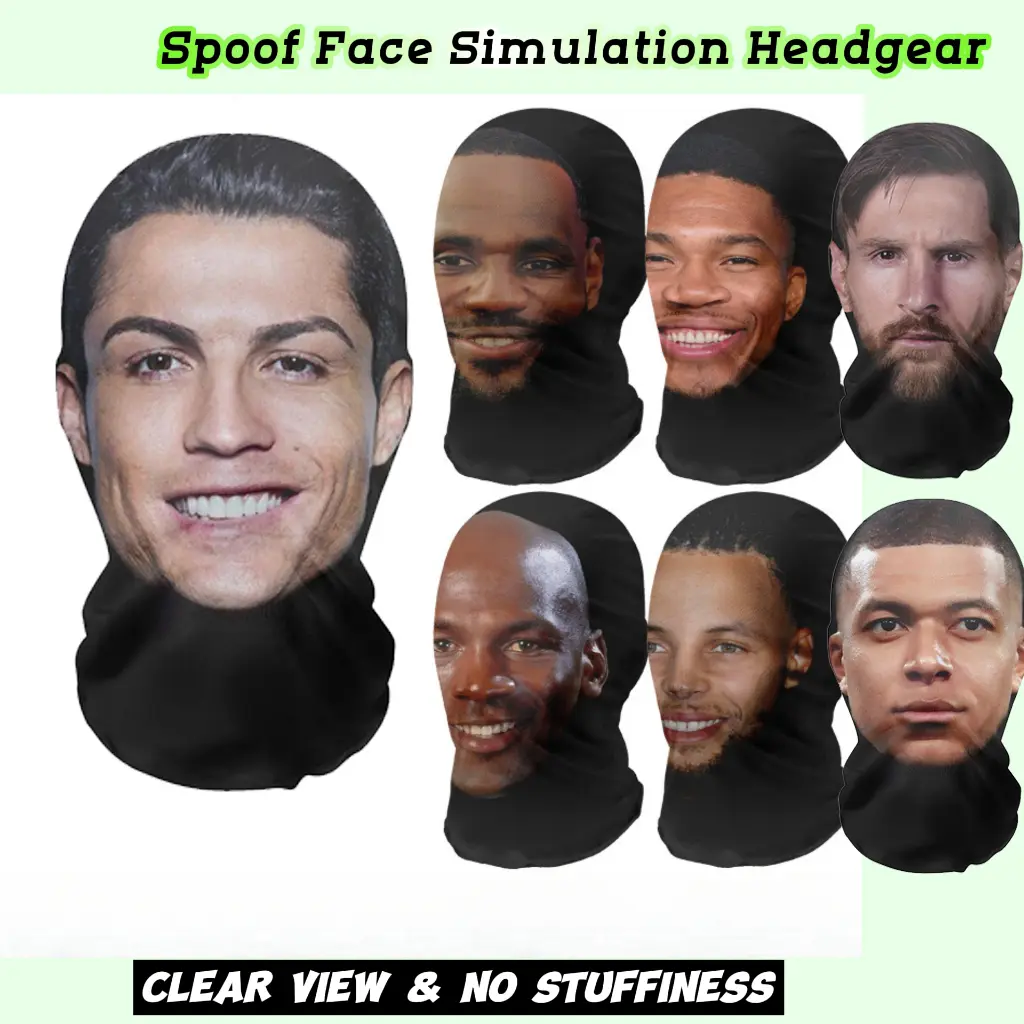 Lionel Messi Star Human Face Show Spoofing The Whole Headgear Full Face 3D Mask Barack Rafa Hat