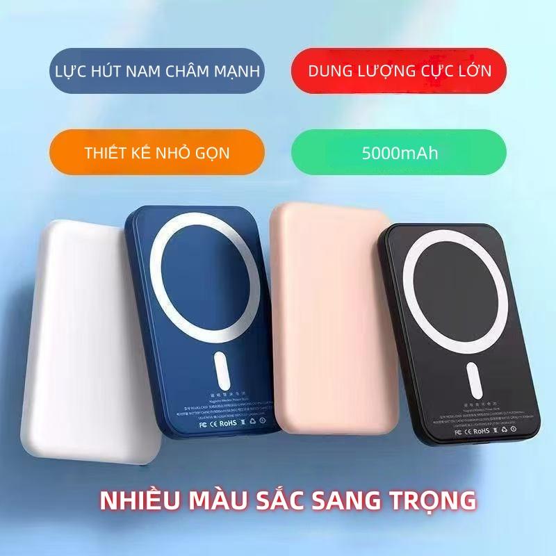 Pin dự phòng 5000mAh sạc không dây sạc dự phòng từ tính 20W ổn định khi sạc phụ kiện điện thoại