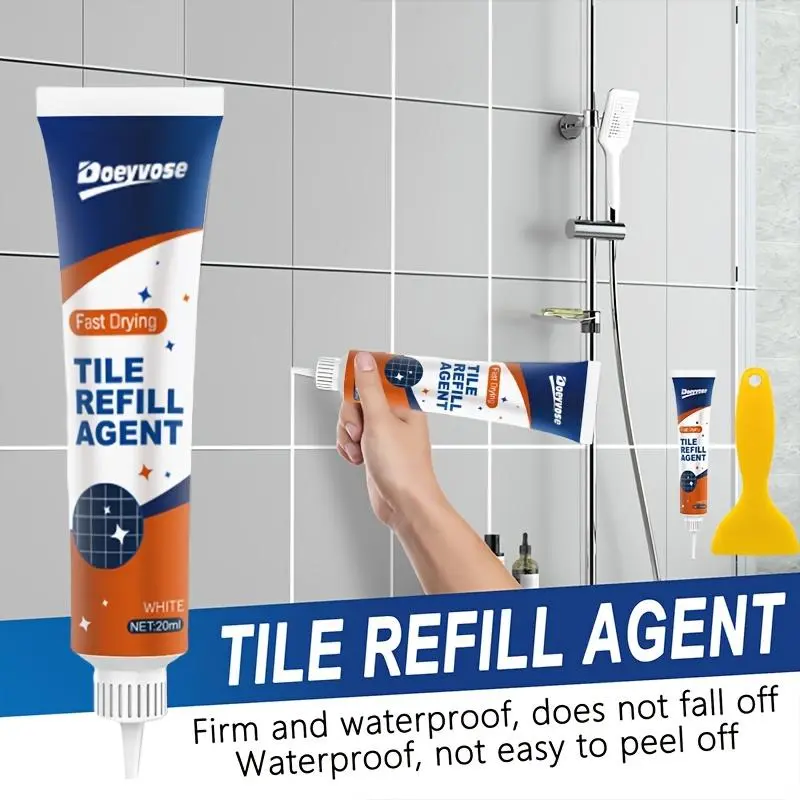Waterproof Tile Joint Filler, 1/2 Counts Tile Joint Filler for Plastic & Wood, Gel-like Counter Sealant, Home Floor & Wall Grout Sealant 7