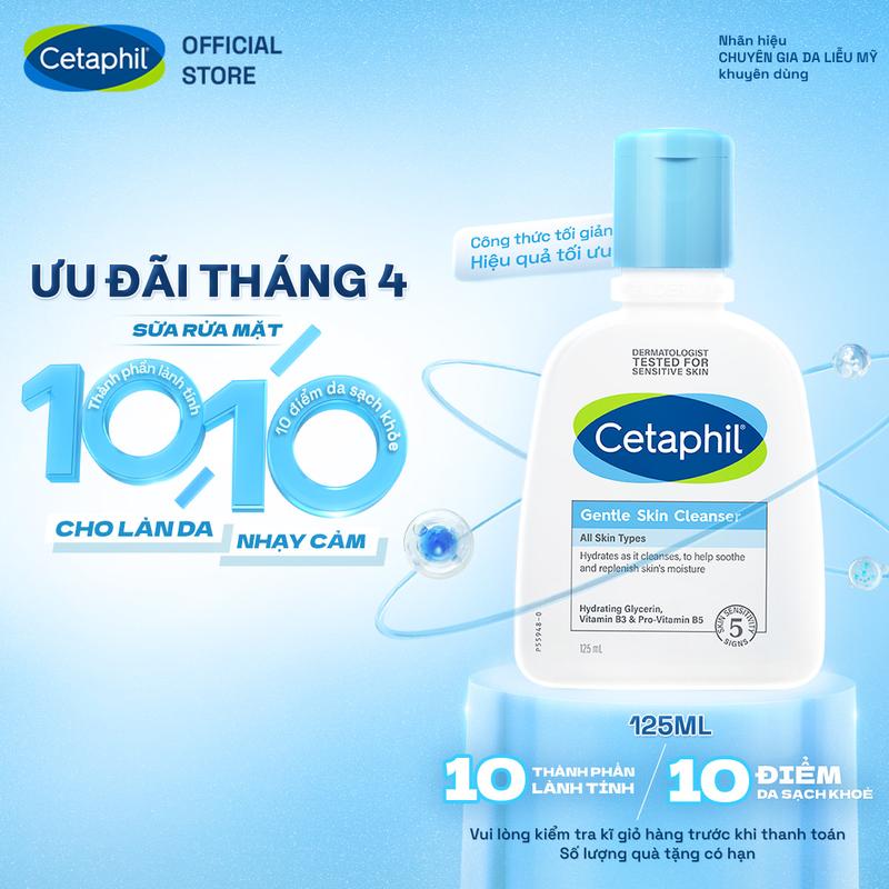 Sữa rửa mặt dịu lành cho da nhạy cảm CETAPHIL GENTLE SKIN CLEANSER 125ML