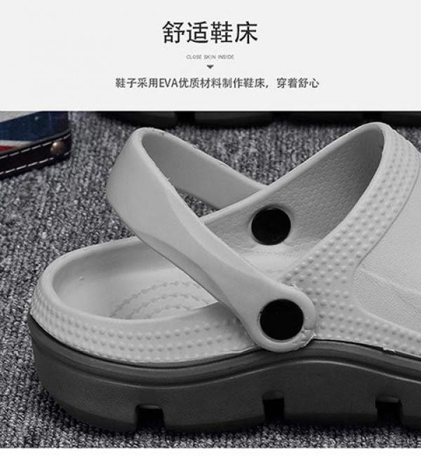 Product Introduction of 2025 New Men's Clogs Summer Casual CROSS Sandals Non-Slip Closed Toe Sandals Outer Wear Thick Sole Beach Slippers 37
