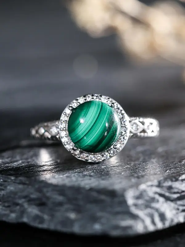 S925 Sterling Silver Vintage Style Crystal Decor Adjustable Ring, 925 Sterling Silver Jewelry for Party, Daily Decor, Trendy All-match & Exquisite Jewelry for Birthday Gift 1