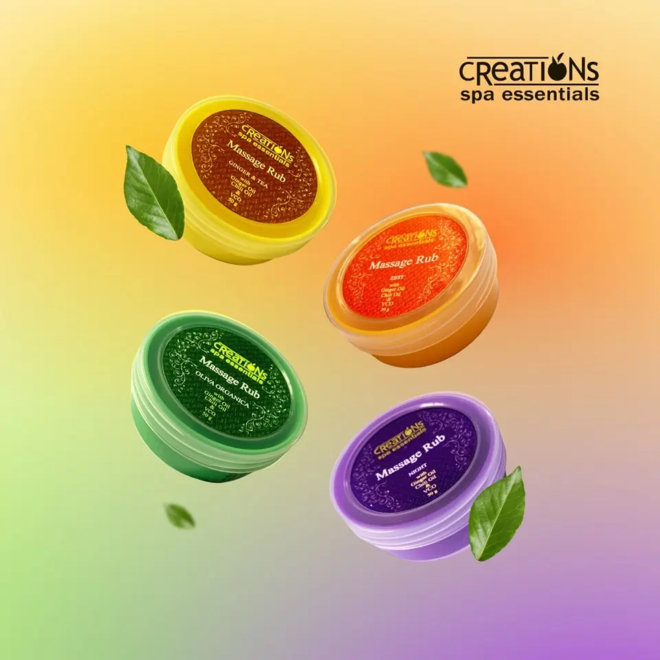 Creations Spa Essentials Massage Rub 10g Body Care Herbal Soothing Lavender Oil Scent Calming Comfort Cosmetic