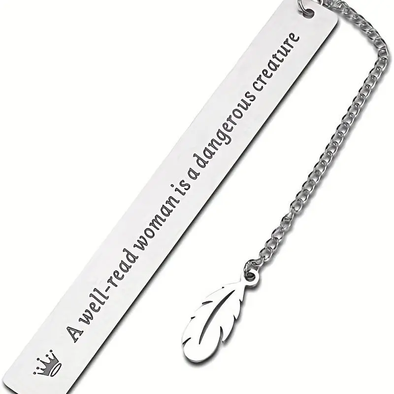 1 Piece Stainless Steel Bookmark, Lettering Slogan Bookmark, Decorative Ornaments for Readers Gifts 6