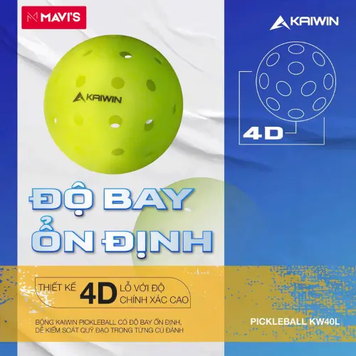 [Combo 3 quả]Bóng thi đấu Pickleball Kaiwin chính hãng đạt tiêu chuẩn USPA(Hiệp hội pickleball Mỹ) - loại 40 lỗ,Bóng thi đấu Pickleball Sport Thể Dục Golf