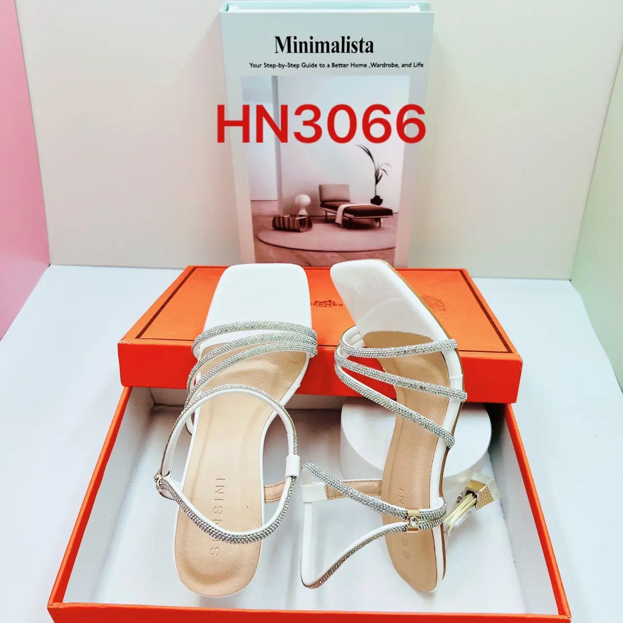 Giày dép cao cấp SENSINI BIGSIZE(34-43) dây xoàng gót nhọn mica thời trang cao 7cm MS(HN3066)