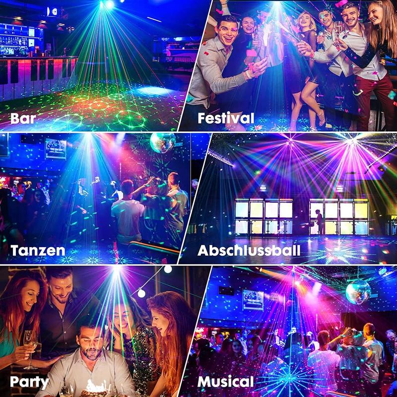 USB Powered 3 In 1 LED Stage Light, Audio Event Disco Light, RGB Projector Party Light With Remote Control For Karaoke Bars Nightclubs Birthday 7