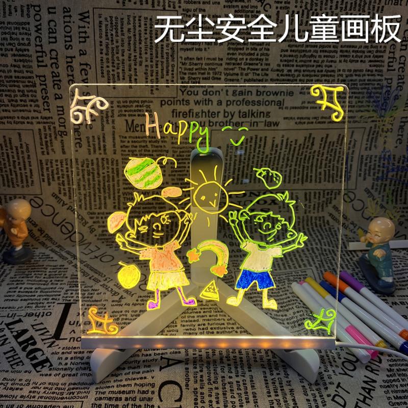 Diy Small Drawing Board with Light-Emitting Graffiti Dust-Free Led Children's Drawing Board Household Bracket with Light Handwriting Board 0