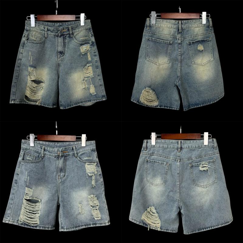 (MỚI) Quần Jeans Ngố Nữ Rách Trước Và Sau Lai Cuốn Women Pants