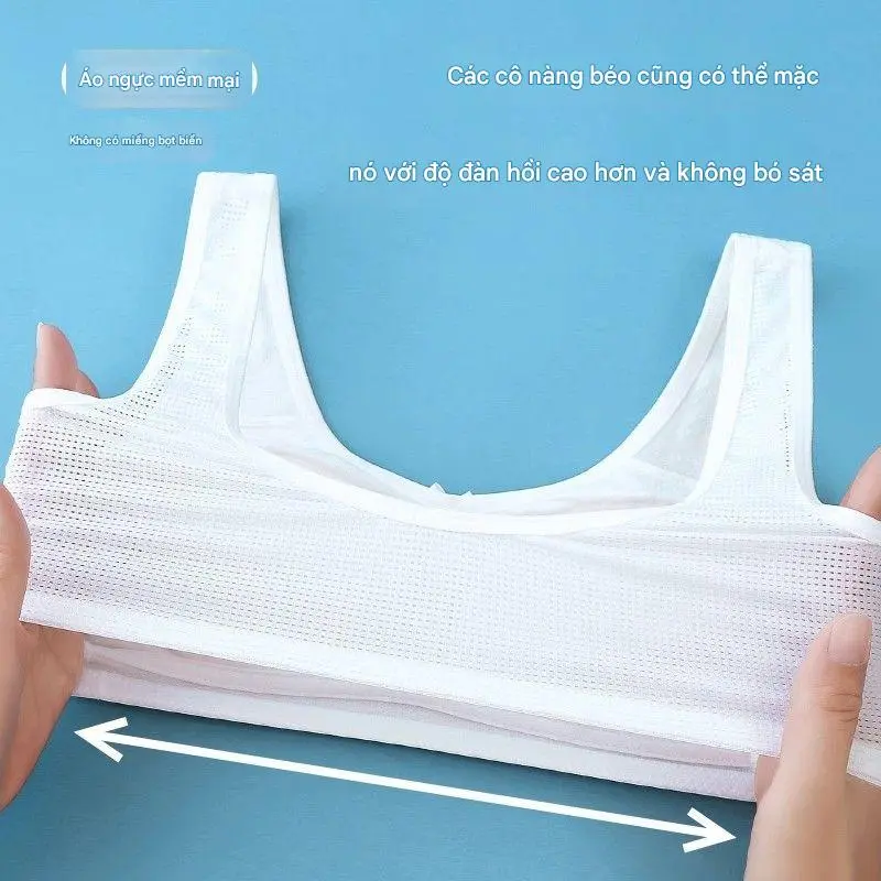 ÁO LÓT BÉ GÁI HAI LỚP CÓ LỖ THÔNG HƠI ÁO KHÔNG GỌNG CAO CẤP THÔNG THOÁNG TỪ 36-70KG 3