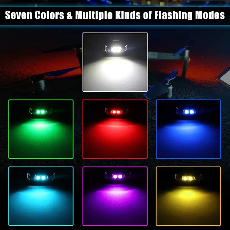 HISUN Lampu LED Warning Light Bike Drone Portabel 7 Color Rechargeable - H-77 1