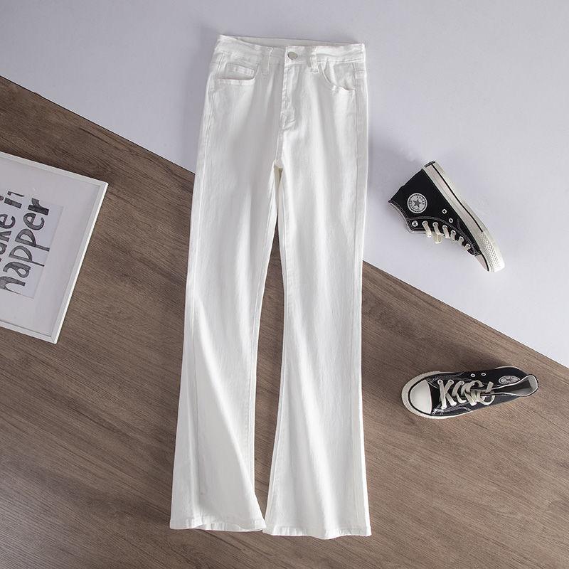 Product Introduction of Quần Jean Ống Loe, Màu Trắng, Dành Cho Nữ, Hàng Mới Về Mùa Xuân, Thiết Kế Đẹp, Cạp Cao, Ôm Vừa Vặn, Co Giãn, Quần Móng Ngựa Cỡ Nhỏ 3