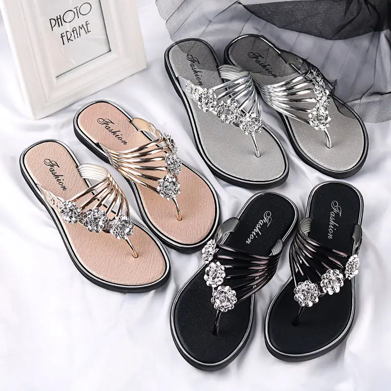 Foreign Trade Women's Flip-Flops Summer Sandals New Flat Lightweight Outerwear Leisure Flip-Flops Plywood Slippers Women's Shoes Footwear Girl Flipflop