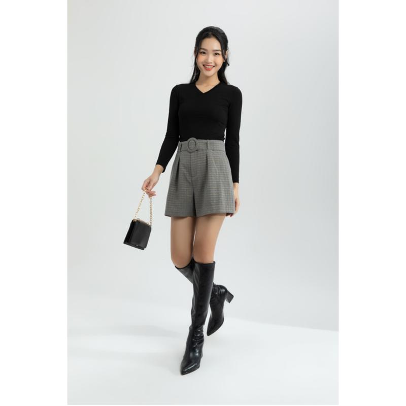 Áo thun nữ dáng ôm giữ nhiệt cổ tim IVY moda MS 58P0159