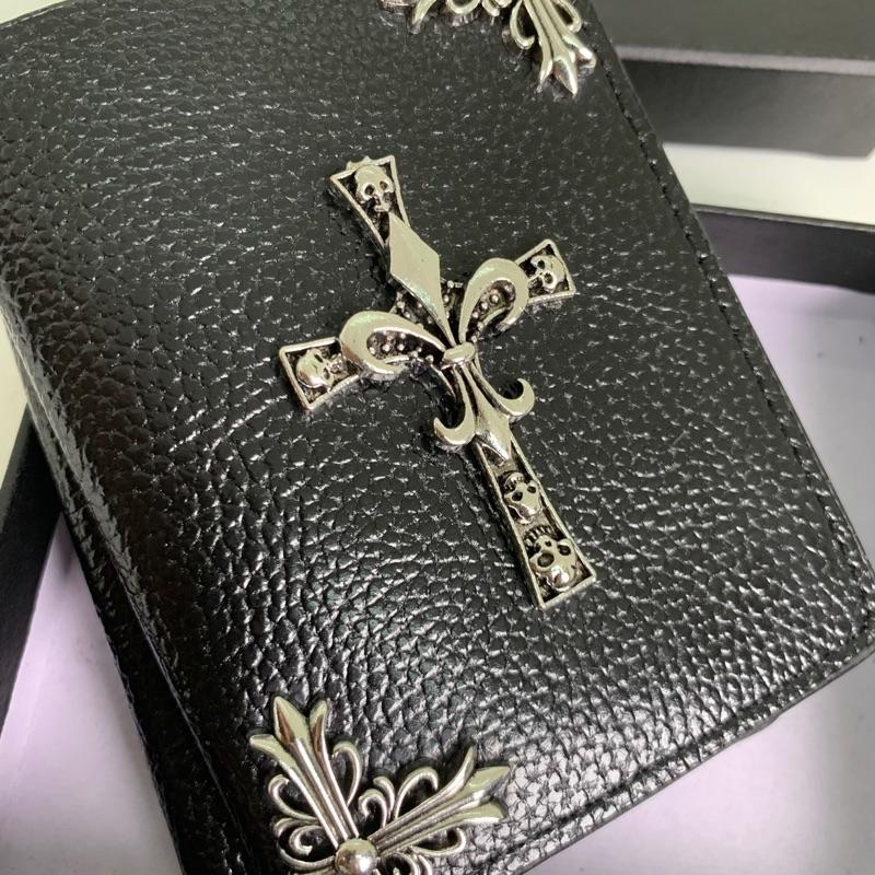 Ví đứng Chrome Heart da PU Cross x Anchor unisex fullbox 1