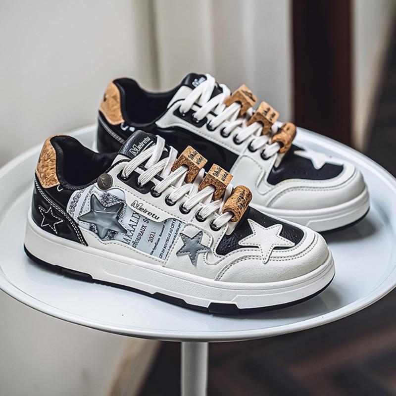 ( BẢN ĐẸP ) Giày Sneaker Thể thao Nam Nữ Vang Trắng Da microfiber cao cấp, hàng nội địa Trung cao cấp ( bản Ngôi Sao Vang Trắng ) Sport Giày Thể Thao giay  bannhieunhat Cao Su Đế Bằng Shoes Nhung giay  hot dep