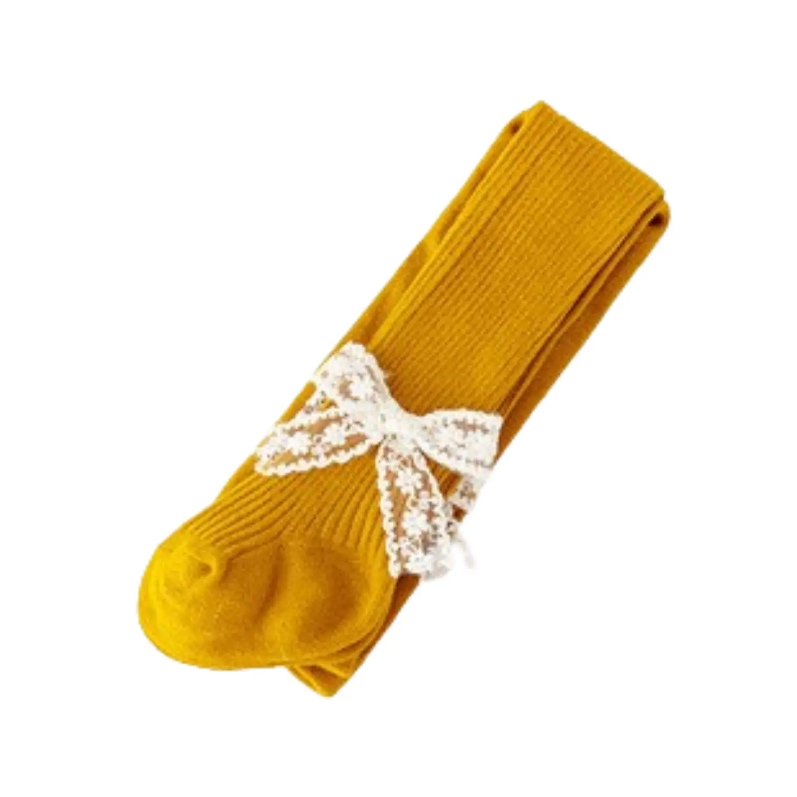 Baby Girl Leggings Soft Stretchy Cotton Footed Tights Pantyhose Toddler Stockings with Lace Bows