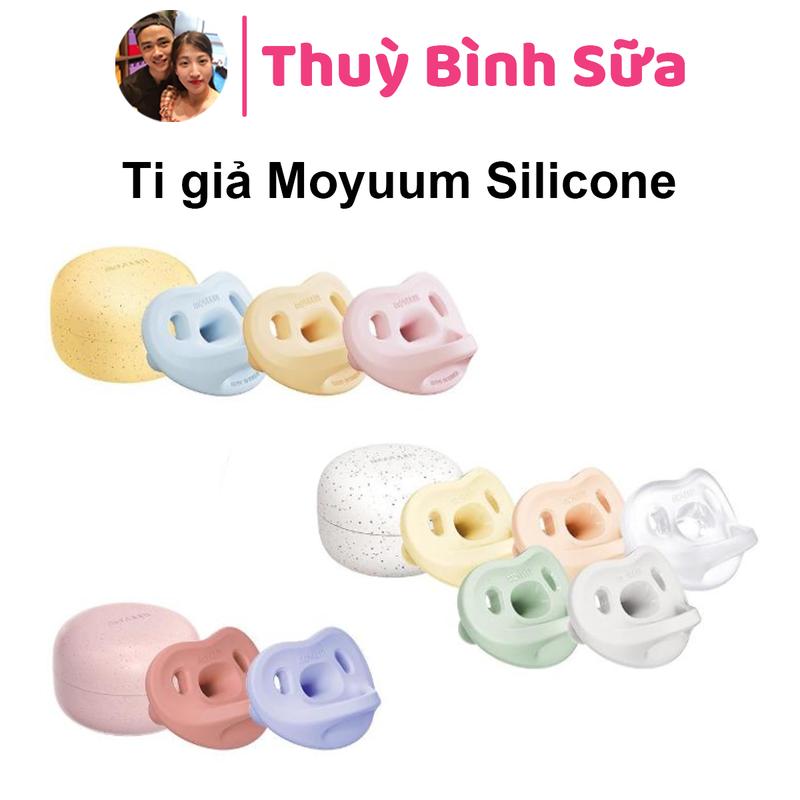 Ti giả Moyuum Silicon Cao cấp Nguyên khối siêu mềm cho bé tặng kèm hộp đựng