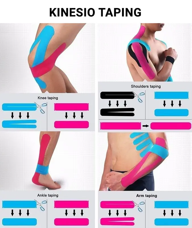 Kinesio Tape 5CM X 5M Kinesiologi Taping Olahraga Tapping Kinesiology Wrist Tape Sport Tangan 2