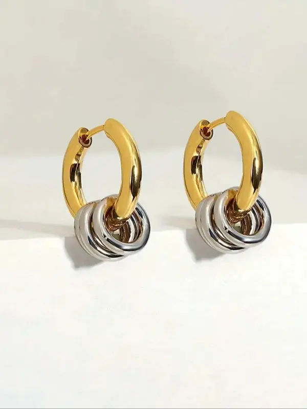 Minimalist Temperament Layers Hoop Earrings, Fashionable Earrings for Women & Girls, Trendy All-match & Exquisite Jewelry for Birthday Gift 5