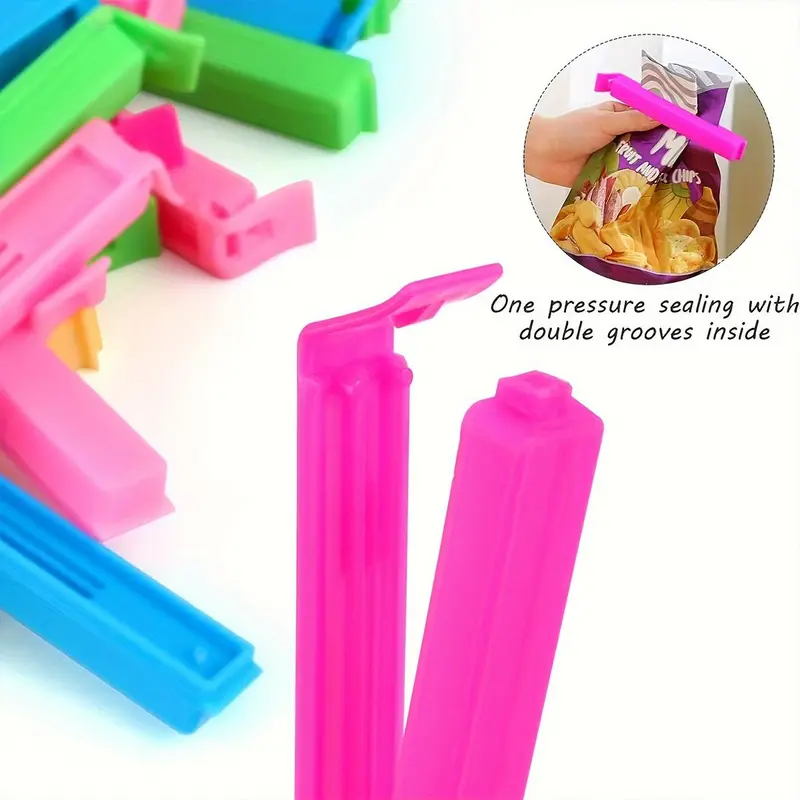 Random Color Plastic Food Bag Clip, Reusable Sealing Clamp, Moisture-proof & Dust-proof Fresh-keeping Clip, Kitchen Gadgets 2