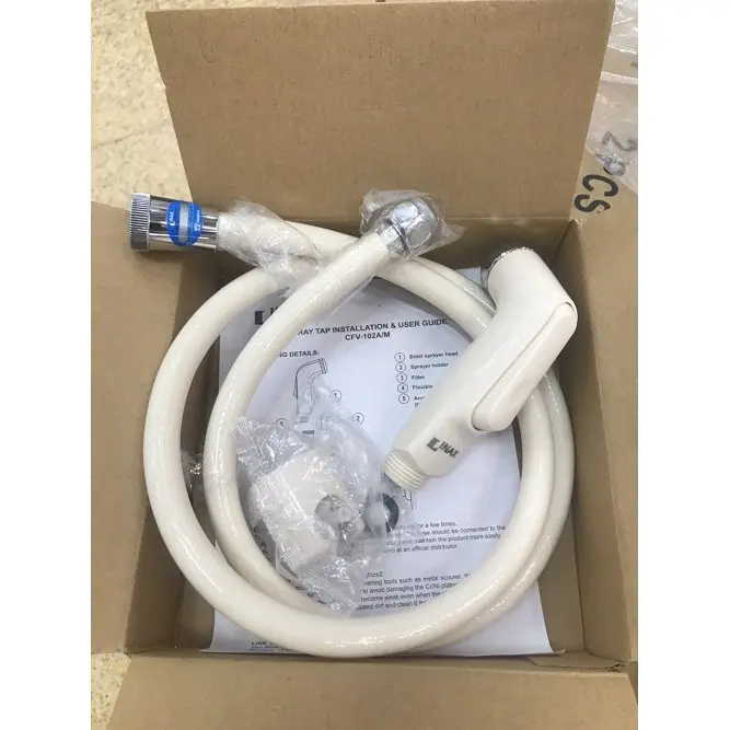 Vòi Xịt Vệ Sinh Bồn Cầu, Toilet Inax CFV-102A,[Chính hãng], Vòi xịt nhựa lõi van bằng đồng bảo hành 2 năm