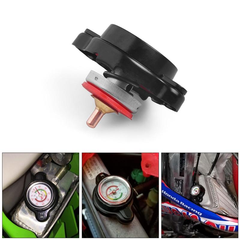 Product Introduction of Car Motorcycle Styling Thermo Radiator Cap Tank Cover Water Temperature Gauge with Utility Safe 1.8 Bar 35
