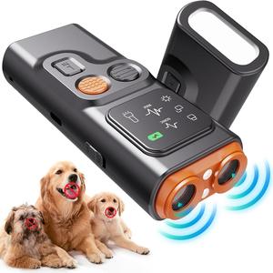 アウトドア用の犬の吠え声防止装置、LEDフラッシュライト付きの1ボックス充電式犬の吠え声制御装置、犬の訓練と行動支援ツール