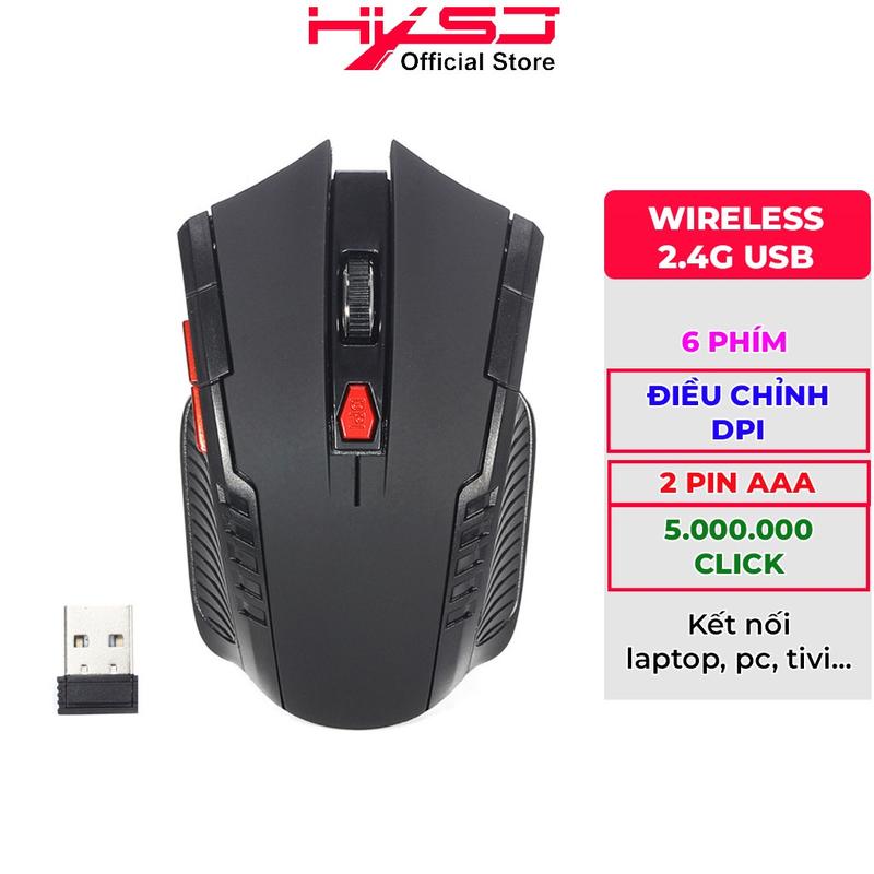 Chuột chơi game HXSJ A882 Wireless 2.4G, DPI 2400, 6 phím dành cho game thủ